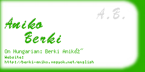 aniko berki business card